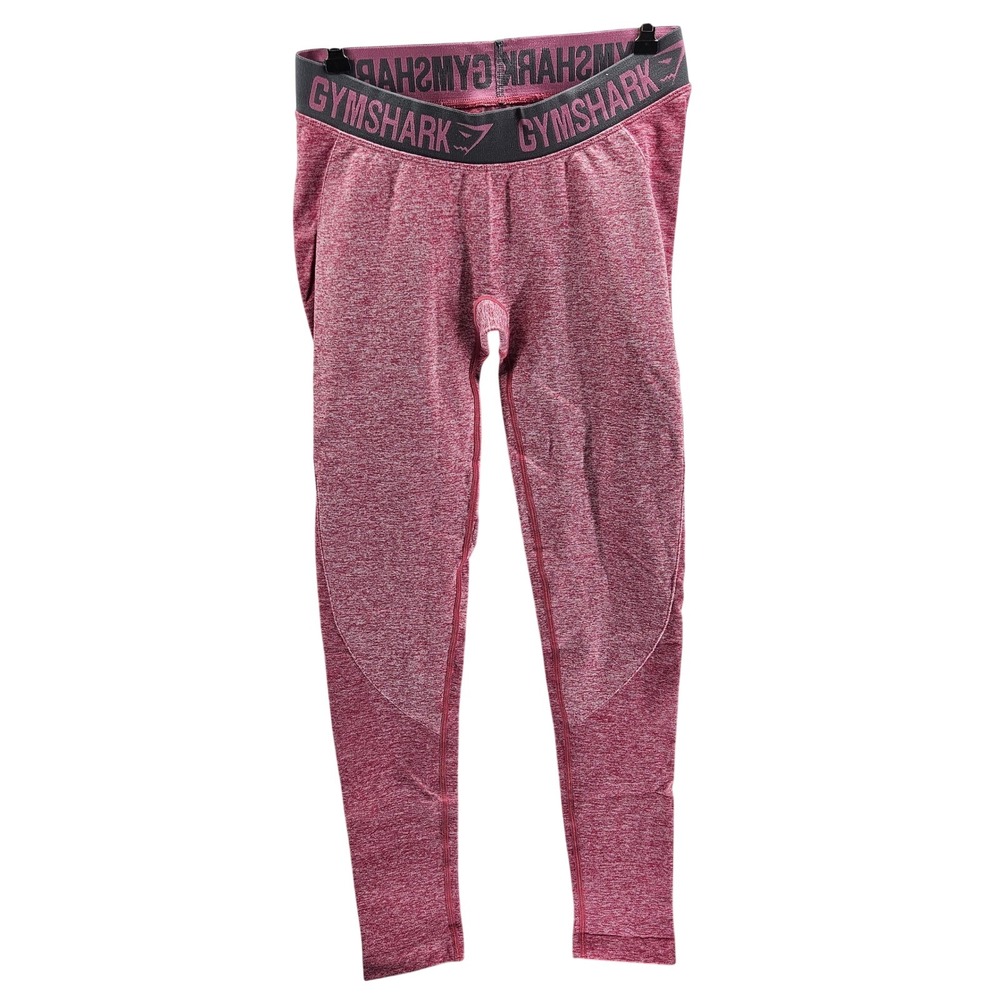 Gymshark Flex Seamless Leggings Pink Marl Charcoal Logo Waistband Size M